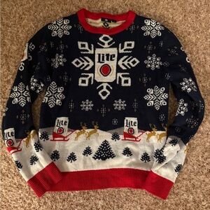 Unisex ugly Sweater Miller Lite size small